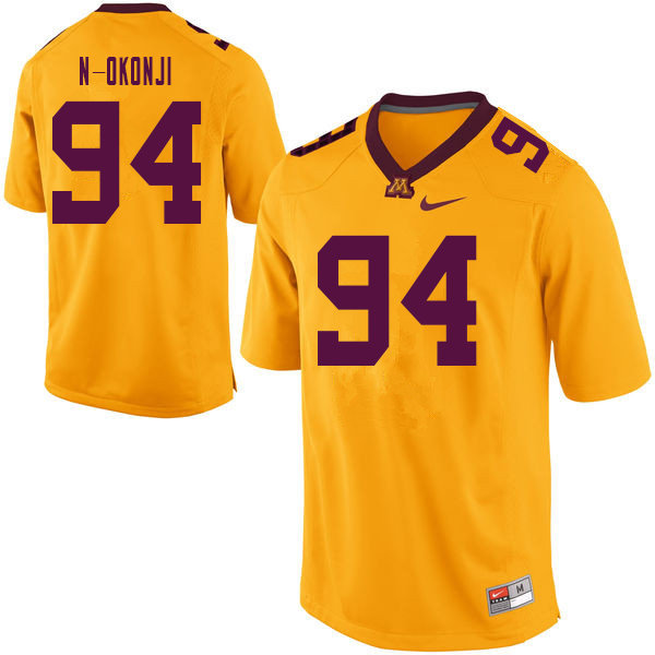 Men #94 Abi N-Okonji Minnesota Golden Gophers College Football Jerseys Sale-Yellow